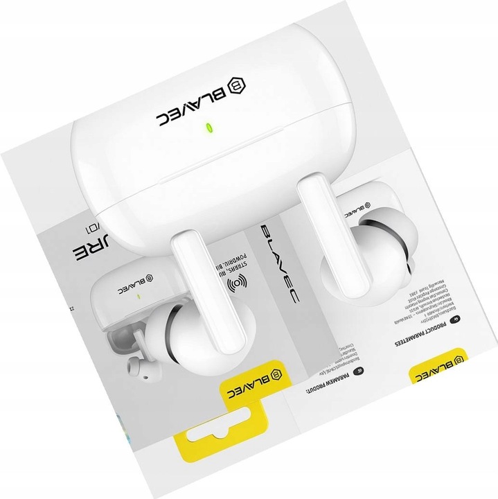 Casti wireless Blavec TWS Bluetooth pentru Realme C55, alb