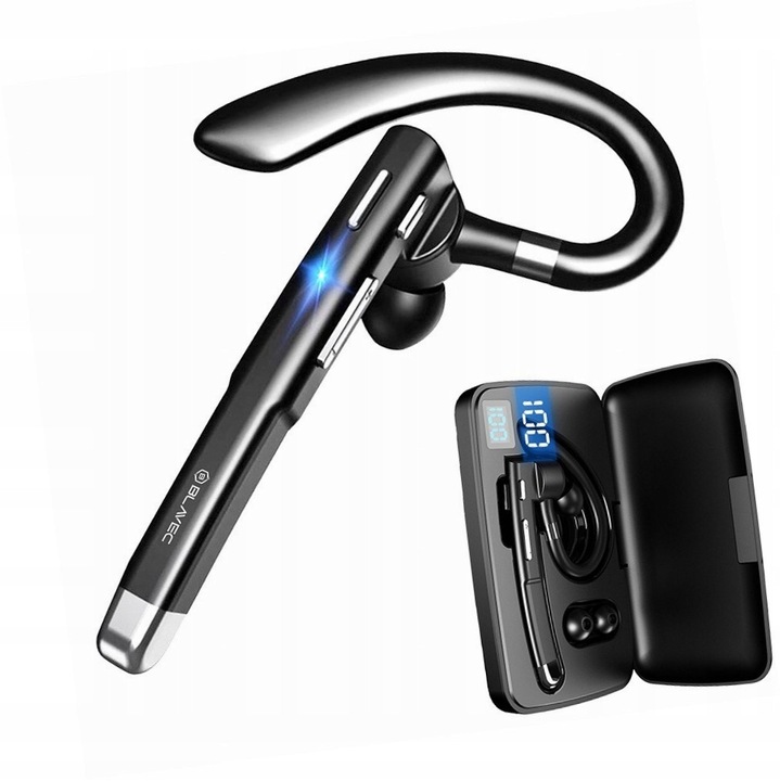 Casti wireless Blavec Discover 55, Bluetooth 5.1, microfon, negru, 13g