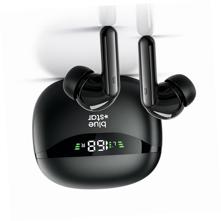 Blue Star TWS Bluetooth vezeték nélküli fülhallgató, fekete