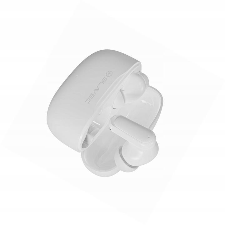 Blavec BW-08 Bluetooth fülhallgató, AI fordítás, fehér, 13mm, 30 óra üzemidő