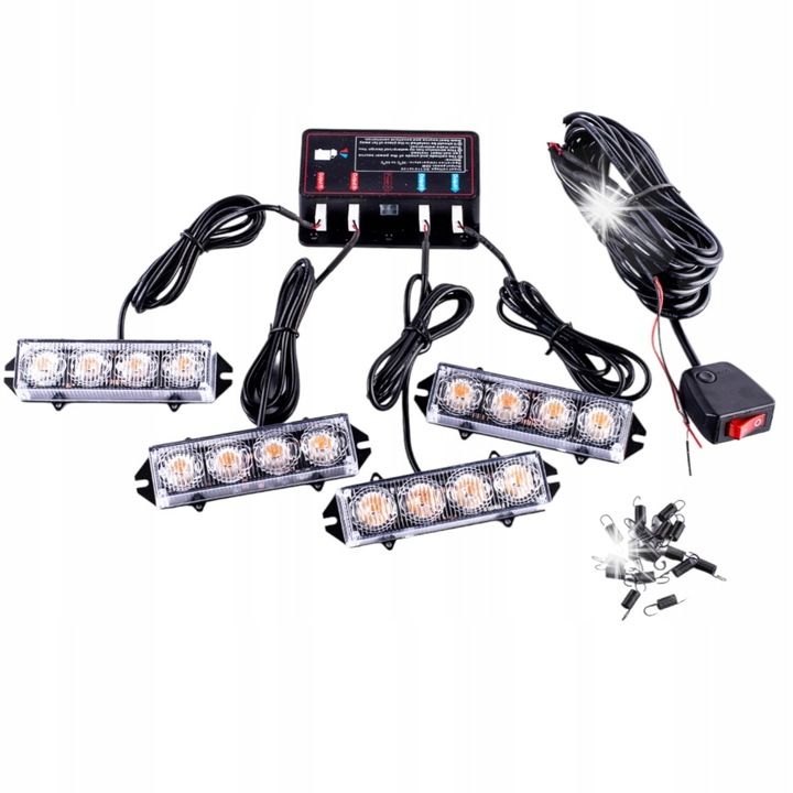 ST PARTS LED stroboszkóp lámpa, figyelmeztető, narancssárga, 12V, 30W, IP65, 7 program, 12xXxX cm