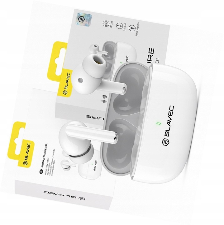 Blavec BW-01 fehér vezeték nélküli fülhallgató Bluetooth 13mm 3.7V