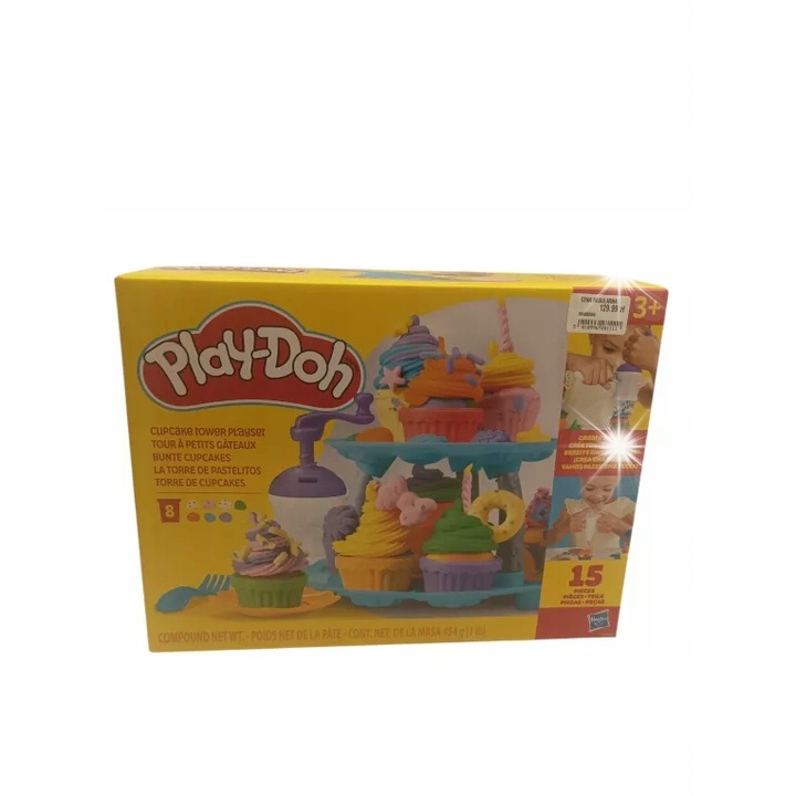 Play-Doh Muffin Torony játékszett, 16 darabos, többszínű, 454g
