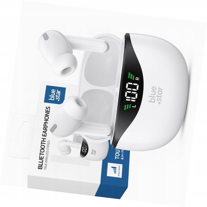 Blue Star T60 fehér vezeték nélküli fülhallgató Bluetooth 5.4 IPX4 25x230mAh