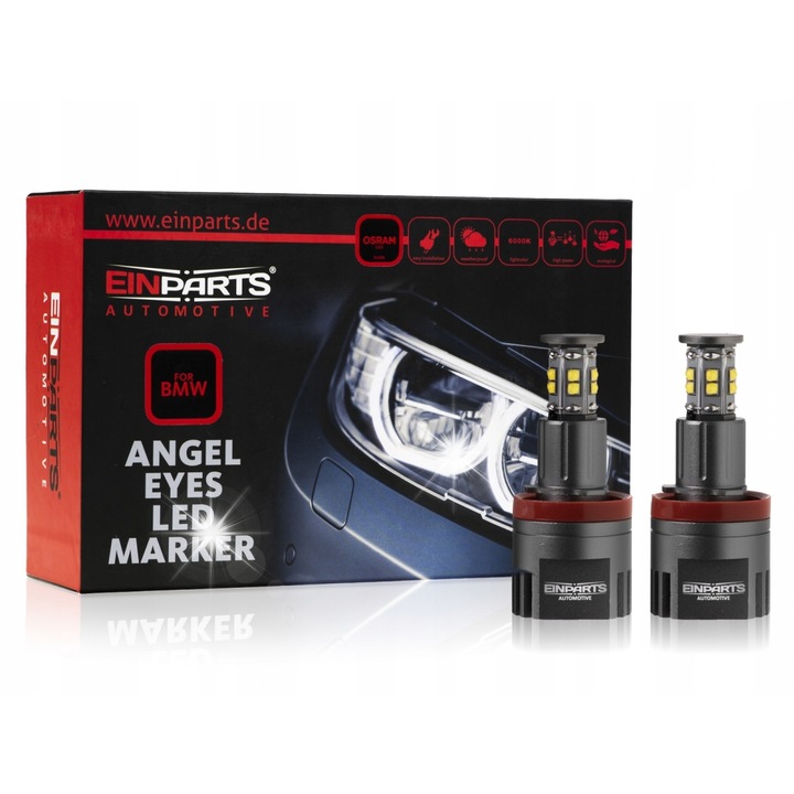 2 db LED marker szett EinParts Automotive H8 240W hideg fehér 6000K BMW 3 E90 E91 12V-hez