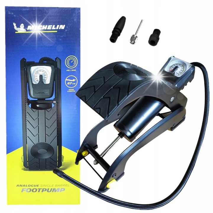 Pompa picior Michelin cu manometru 7 Bar, mica, pentru bicicleta auto jucarii materace