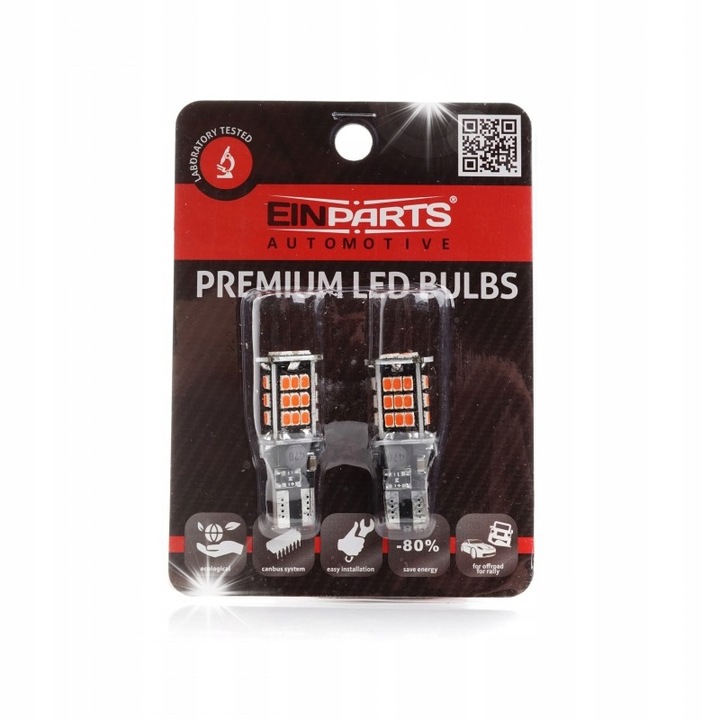LED крушка Einparts W16W T15 червена 30SMD 12V CANBUS