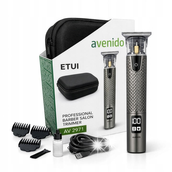 Avenido AV 2971 professzionális trimmer, kerámia, fekete, 0.3-3mm, 180 perc, 15x4cm