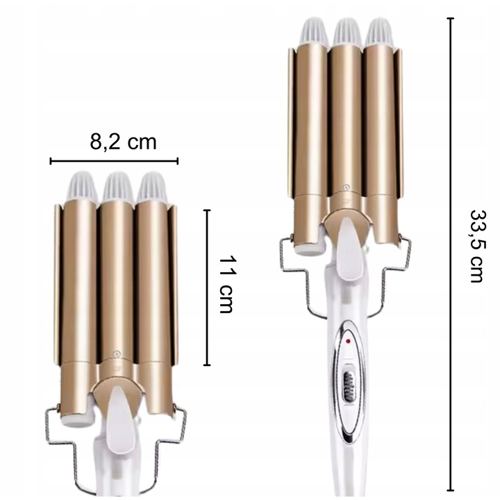 Ondulator Kemei Pro 45W ceramic ionizare 33.5x8.2cm negru