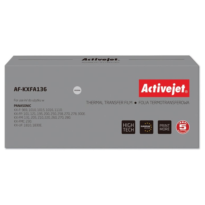 Hőtranszfer fólia, Activejet, 2 db-os készlet, fekete, 220x100m