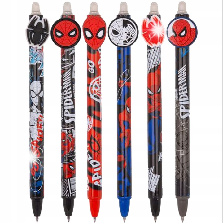 Colorino Spider-Man 6 db törölhető toll készlet, kék, 0,5mm