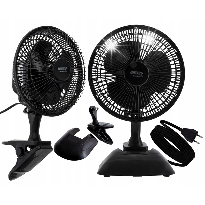 Ventilator de birou Camry 2 in 1, 30W, clip, 20cm, reglabil
