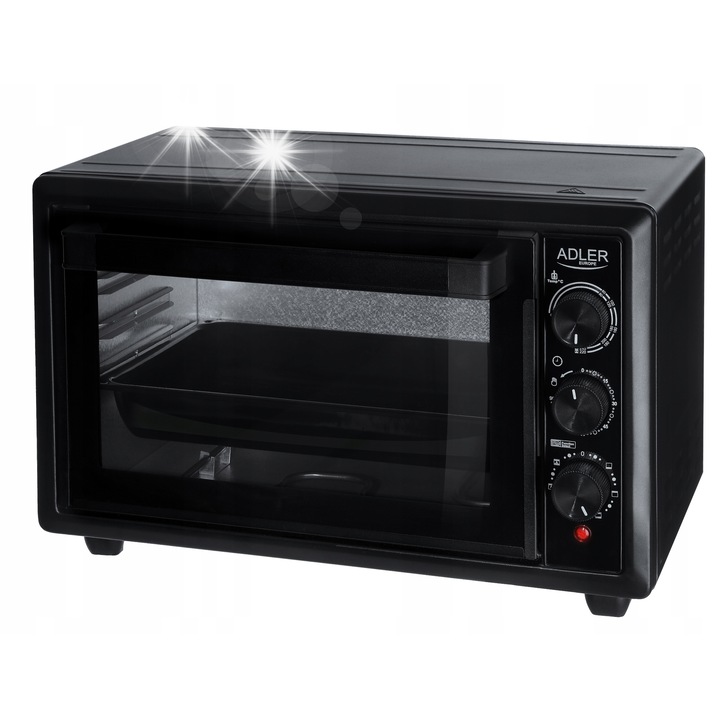Cuptor electric Adler AD623 26L termoventilatie timer negru mat 50x33x33cm