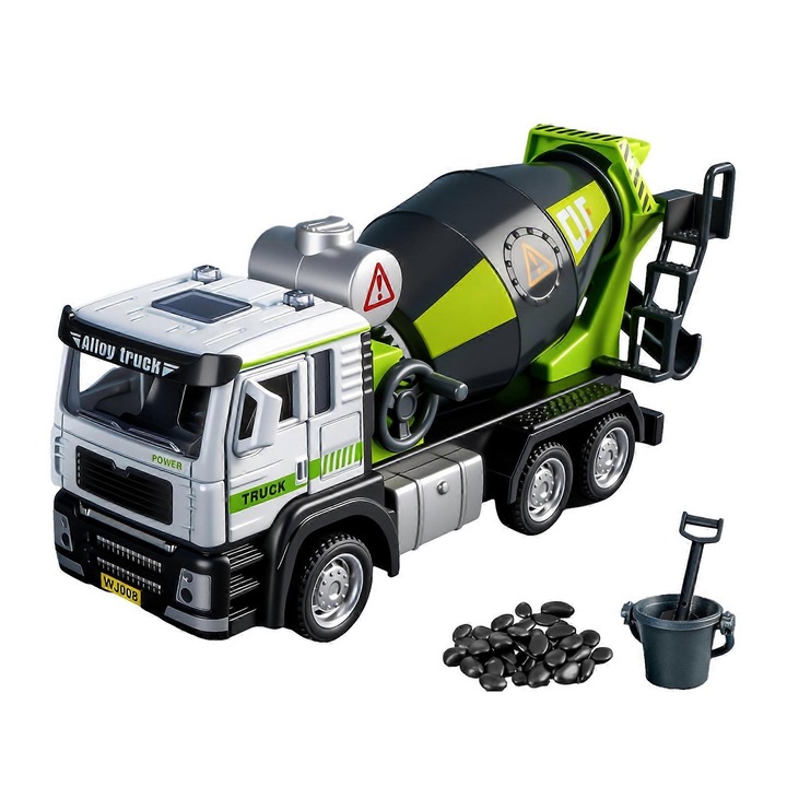 Camion betoniera jucarie, cu sunet si lumina, 16.6x6x8.4cm, multicolor