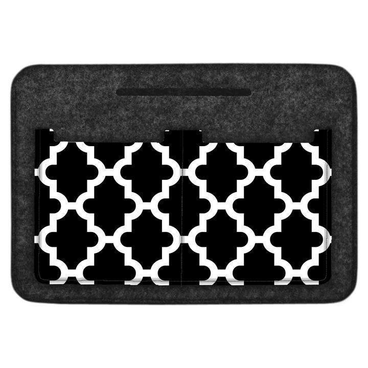Rendezős filc Bertoni Maroco Night antracit 26x18x8cm zsebekkel