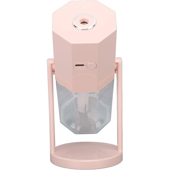 Mini hordozható USB párásító, kompakt, rózsaszín