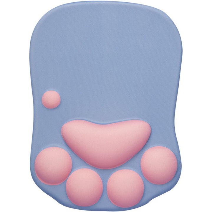 Ergonomikus egérpad szilikon gél csuklótámasszal, kék-rózsaszín, 23x19cm