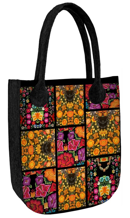 Bertoni City filc táska, antracit, mintás, 42x35x10cm, környezetbarát, cipzárral