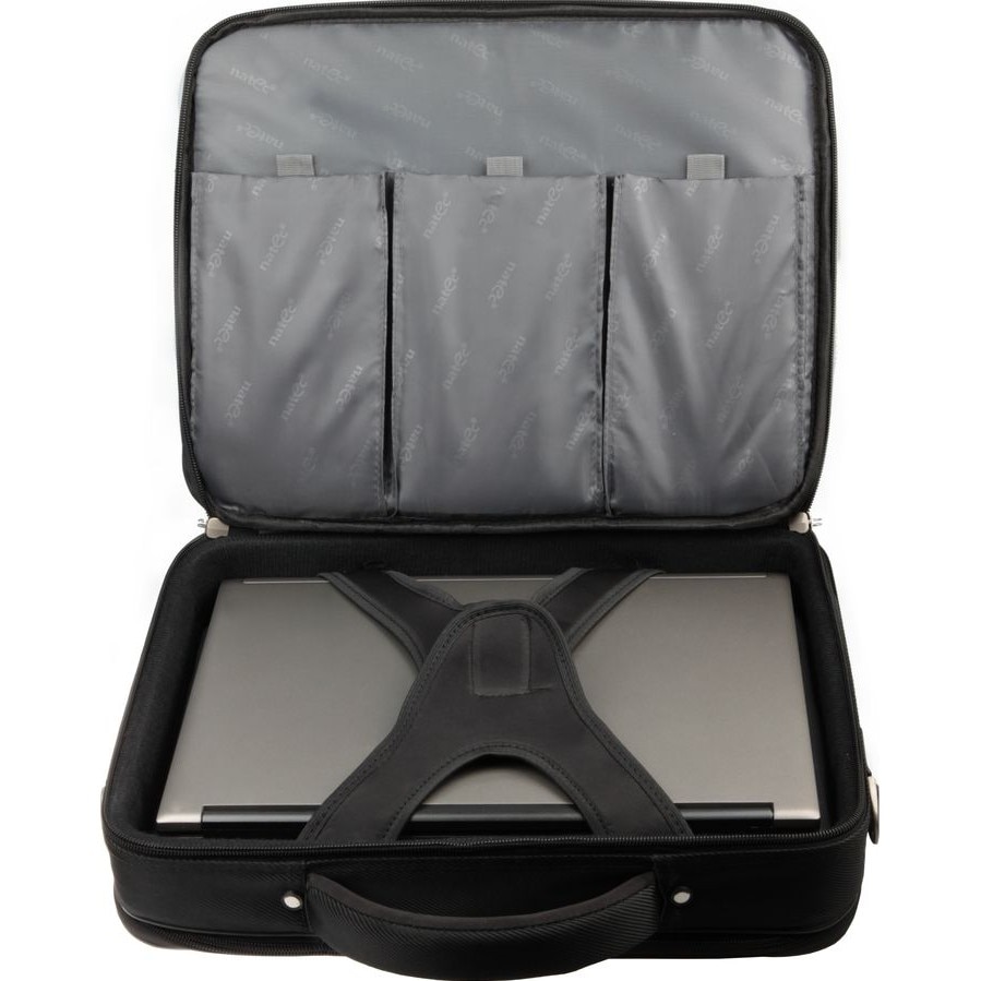 Geanta pentru laptop, Natec, Nylon, 15.6 inch, Sistem anti-soc, Negru