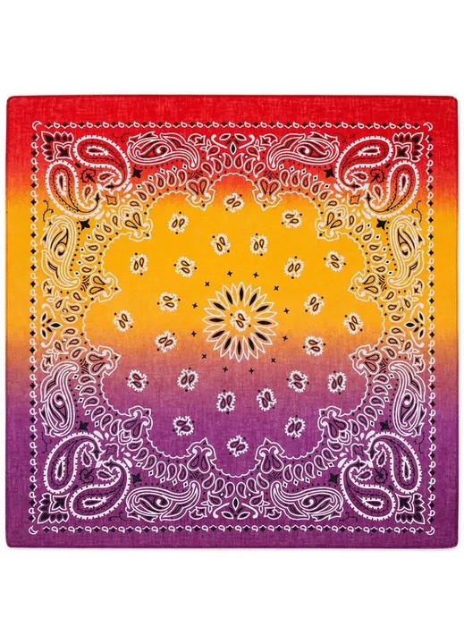 Bandana pamut négyzet 55x55cm többszínű paisley batikoltás festett