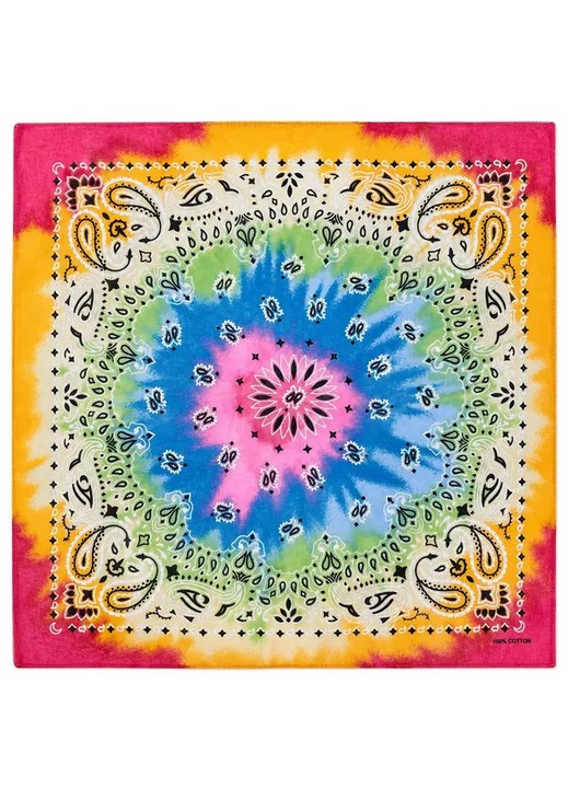 Bandana bumbac multicolor 55x55cm paisley tie dye