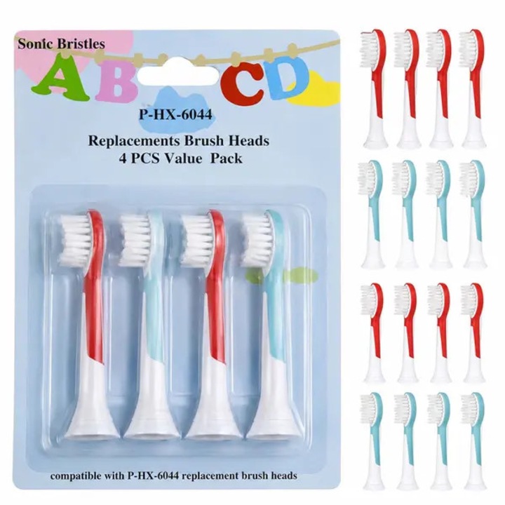 Set 16 capete periuta dinti copii compatibile Philips Sonicare, moi, alb
