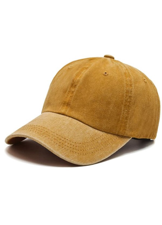 Sapca vintage, galben, reglabila, 11x8cm, unisex