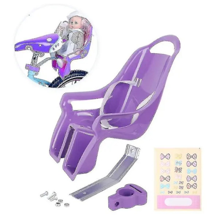 Set accesorii fixare scaun papusi pentru bicicleta, mov, dimensiuni variate