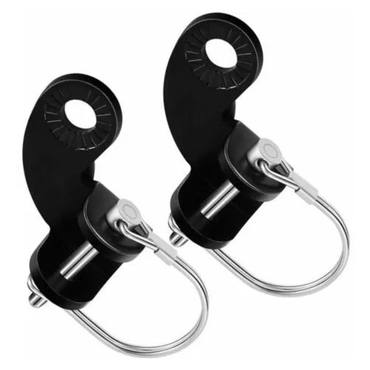 Kerékpár utánfutó rögzítő adapter, acél, fekete, 12.2mm, 2 darabos szett