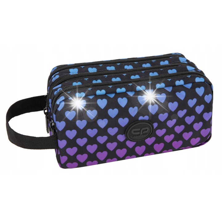 Penar triplu Coolpack Primus, cu maner, multicolor, 23x11x6cm