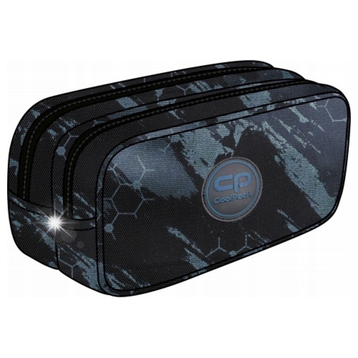 Penar dublu Coolpack Duke Kick, negru-albastru, 23x11x8.5cm