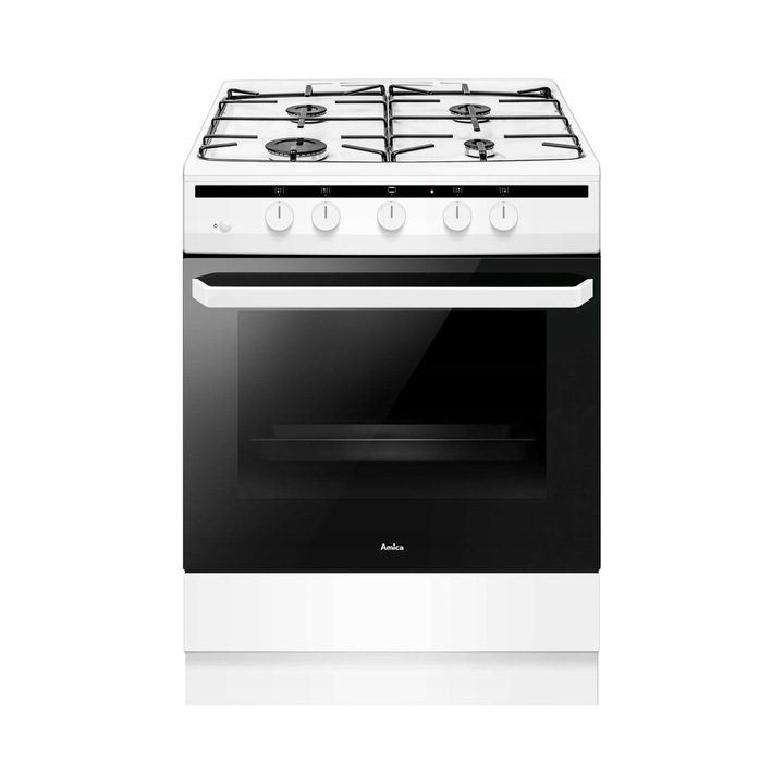 Amica 618GGD4.33HZpFQ tűzhely, fehér, 60x60x85cm, gáz, 64L