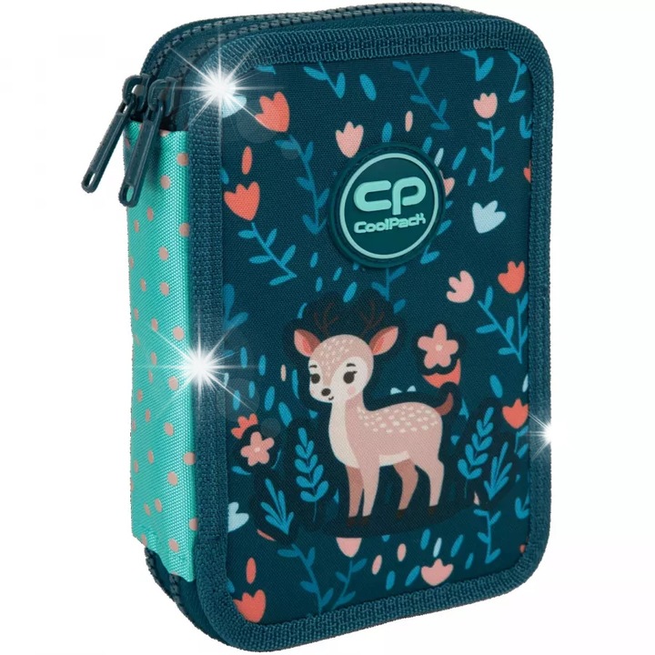Penar dublu Coolpack Jumper 2 cu accesorii, multicolor, 19.5x12.5x5cm