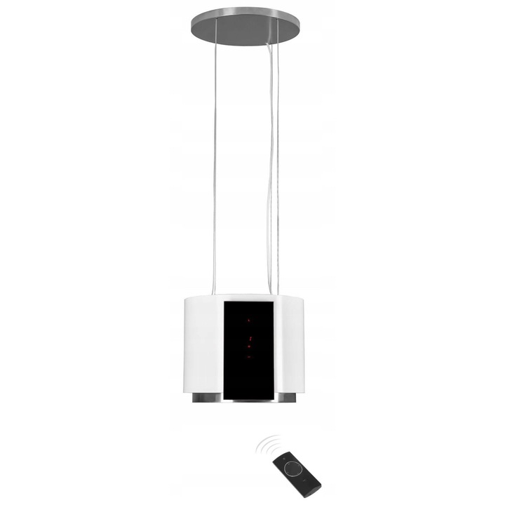 Аспиратор островен VDB Lamp Glass бял 39,5x32x39,5cm тъч LED