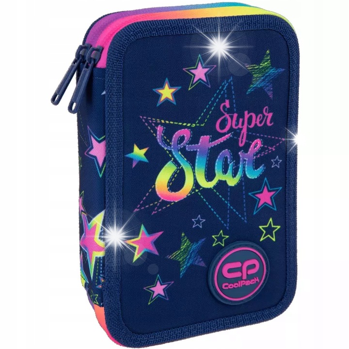 Penar dublu Coolpack Jumper 2 cu accesorii, multicolor, 19.5x12.5x5 cm