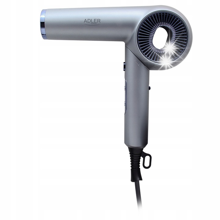 Uscator de par Adler AD 2289, motor fara perii, ionizare, negru, 20.7x26x5.3cm