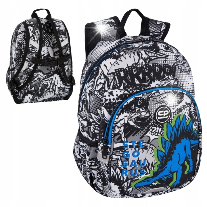 Coolpack Toby T-Rex iskolatáska, könnyű, 35x26x12cm, kék