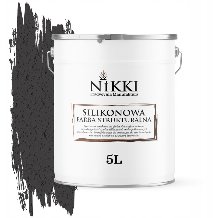 NIKKI 5L strukturált homlokzatfesték, fekete F268