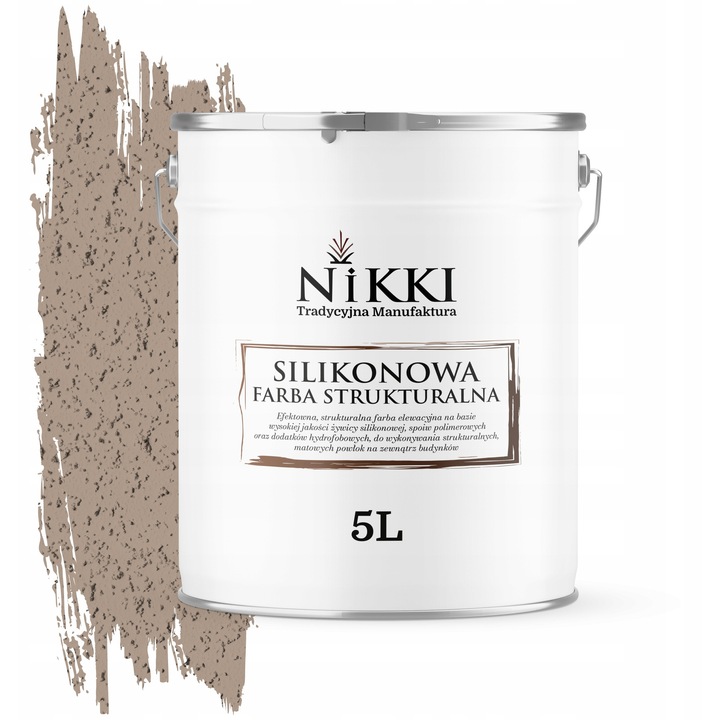 NIKKI 5L strukturált homlokzatfesték, enyhén texturált, világos dió F534