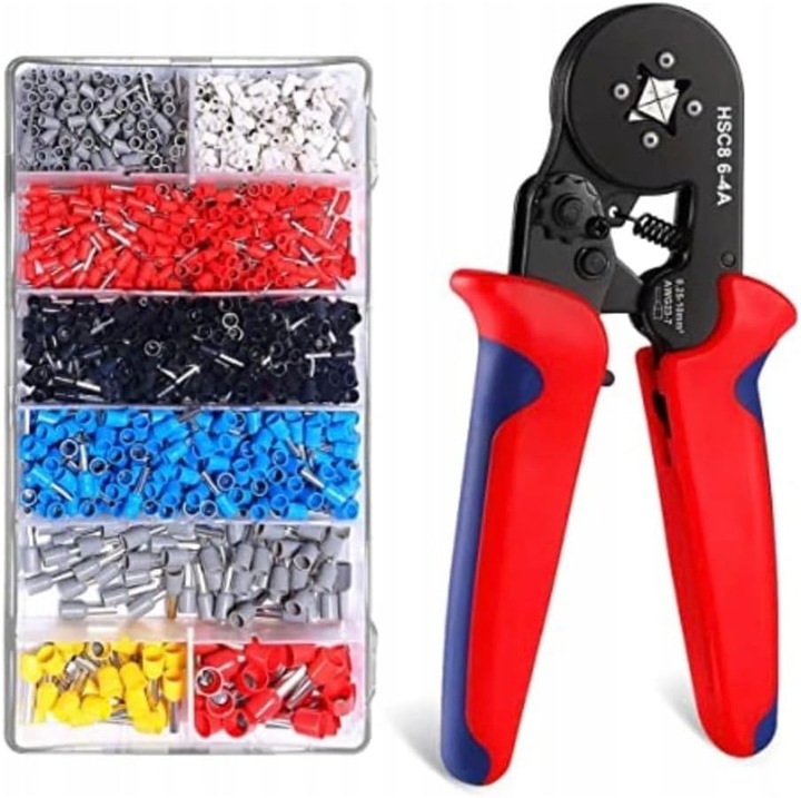 Anytech HSC8 6-4A krimpelő fogó 1200 szigetelt, többszínű saruval, 0,25-10mm