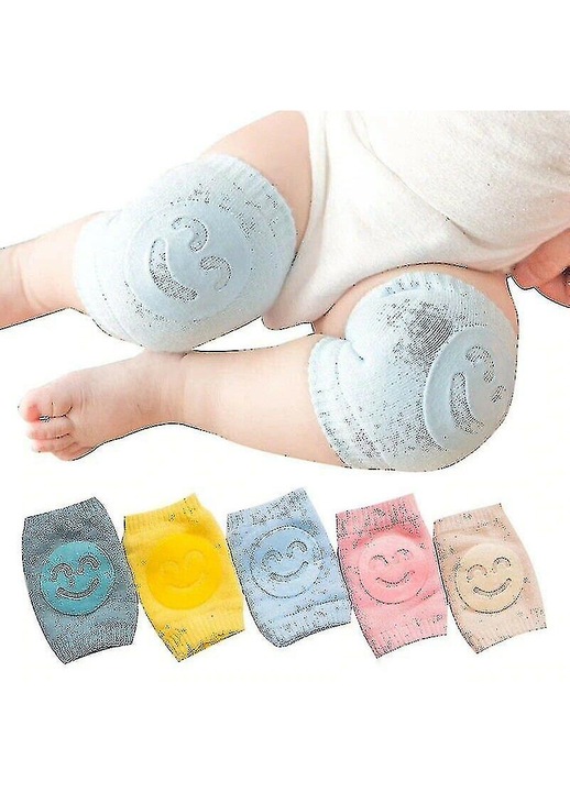 Set 5 perechi protectii genunchi copii multicolor 12x9cm elastic