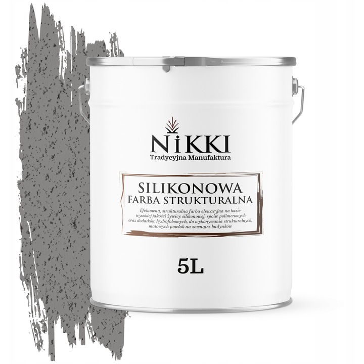 NIKKI strukturált homlokzatfesték 5L acélszürke F265