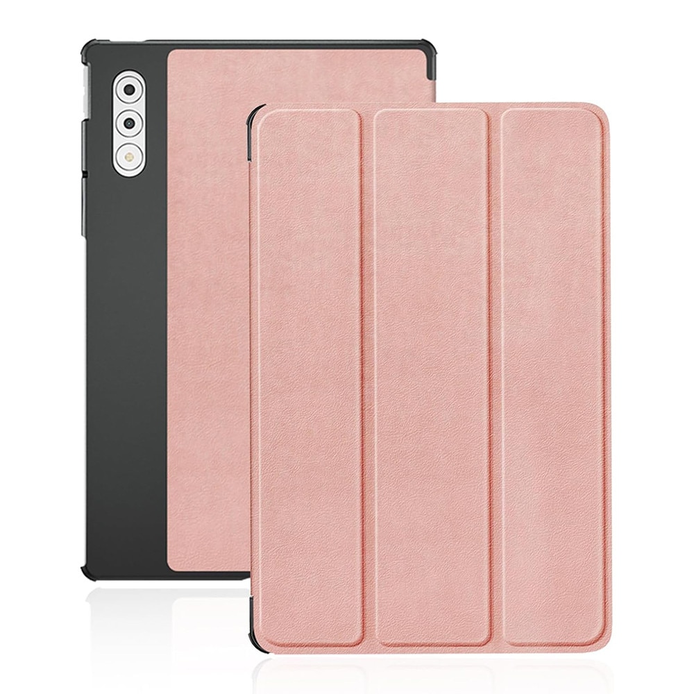 Husa tableta din piele pentru Lenovo Yoga Tab Plus 12.7, Protectie Completa, Functie de Stand, Rose Gold
