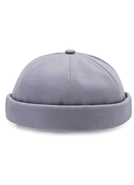 Sapca docker gri cu bor rulabil reglabil unisex