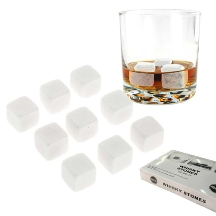 9 db fehér természetes kő jégkocka készlet 2x2x2cm