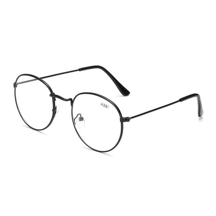 Ochelari de vedere retro rotunzi, metal negru, 127x51x48mm, dioptrii 3.0