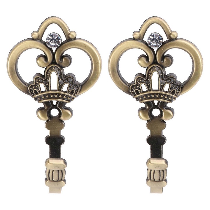 Set 2 carlige perdea coroana zinc 9.3x5x4cm multicolor
