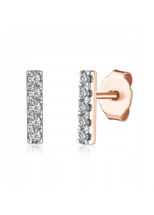 Cercei Staviori KRD2005 aur roz 10 diamante 0,05ct 0,54g