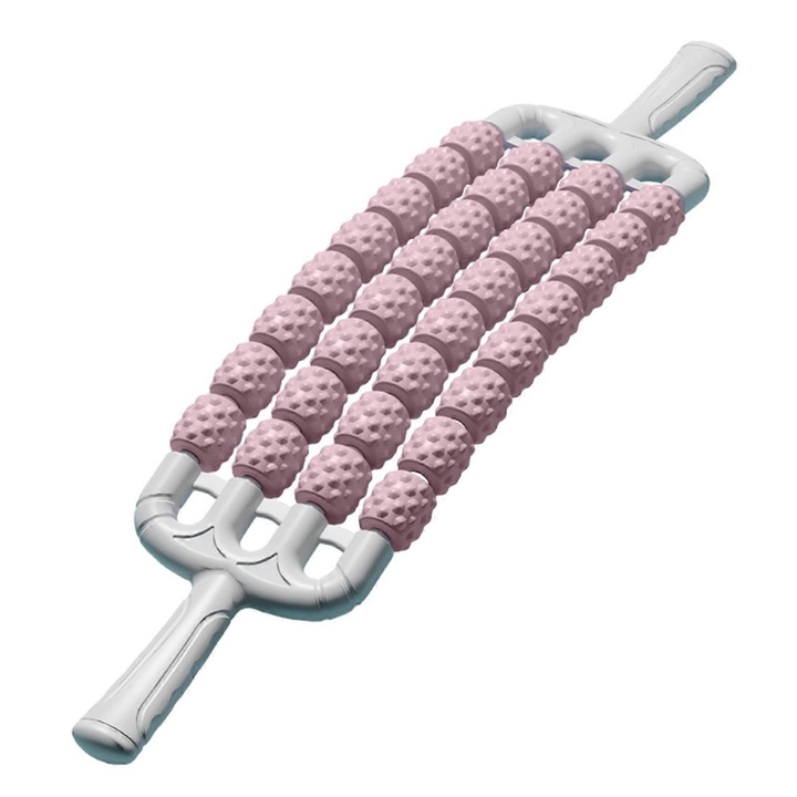 Ergonomikus masszázsbot, 4 soros, rózsaszín, 50x11x3cm