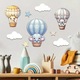 Decoratiune perete copii set 9 piese lemn multicolor 22x30cm